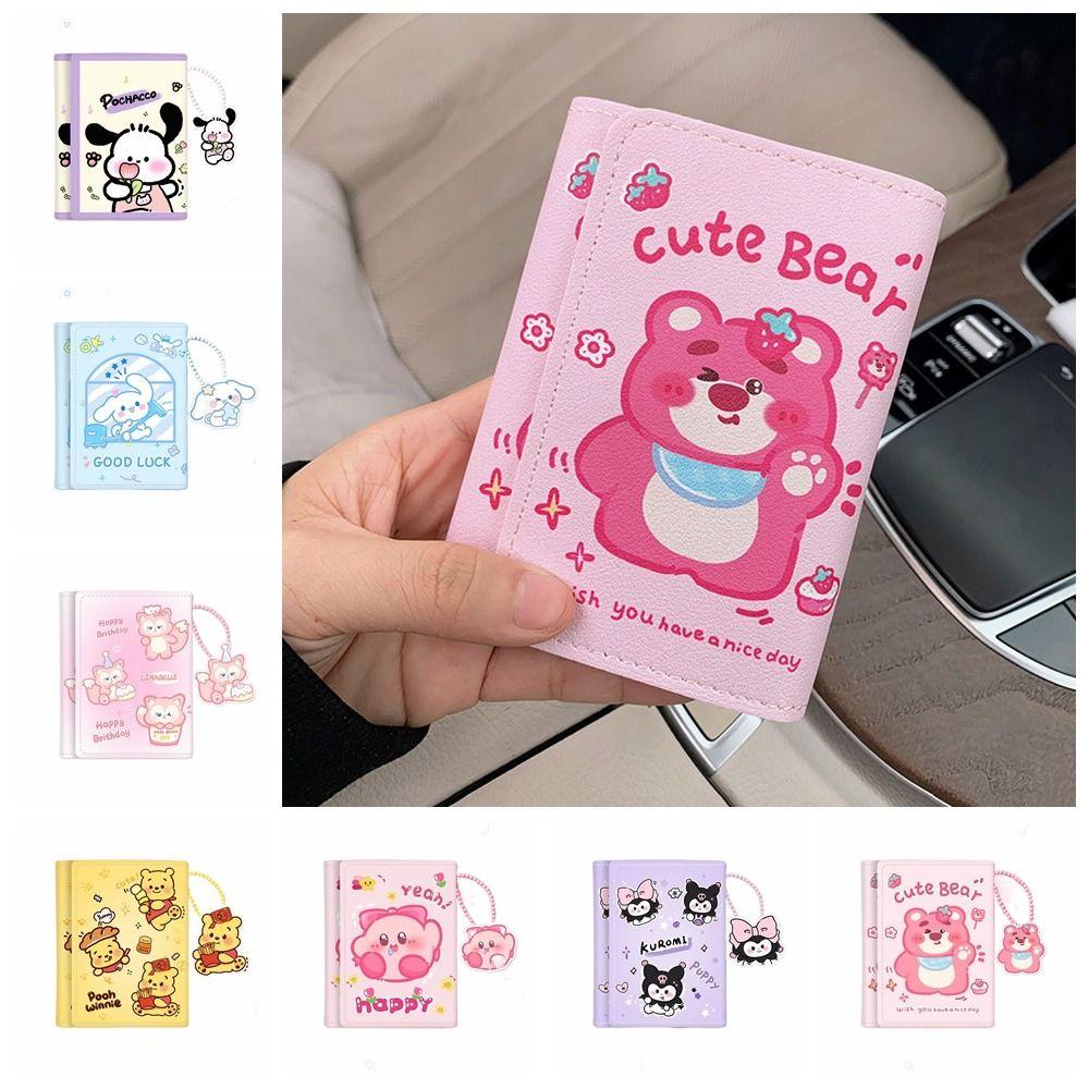Ví Gấp Ba Mini In Hình Gấu / Cinnamoroll / Dâu Tây Dễ Thương Cho Bé