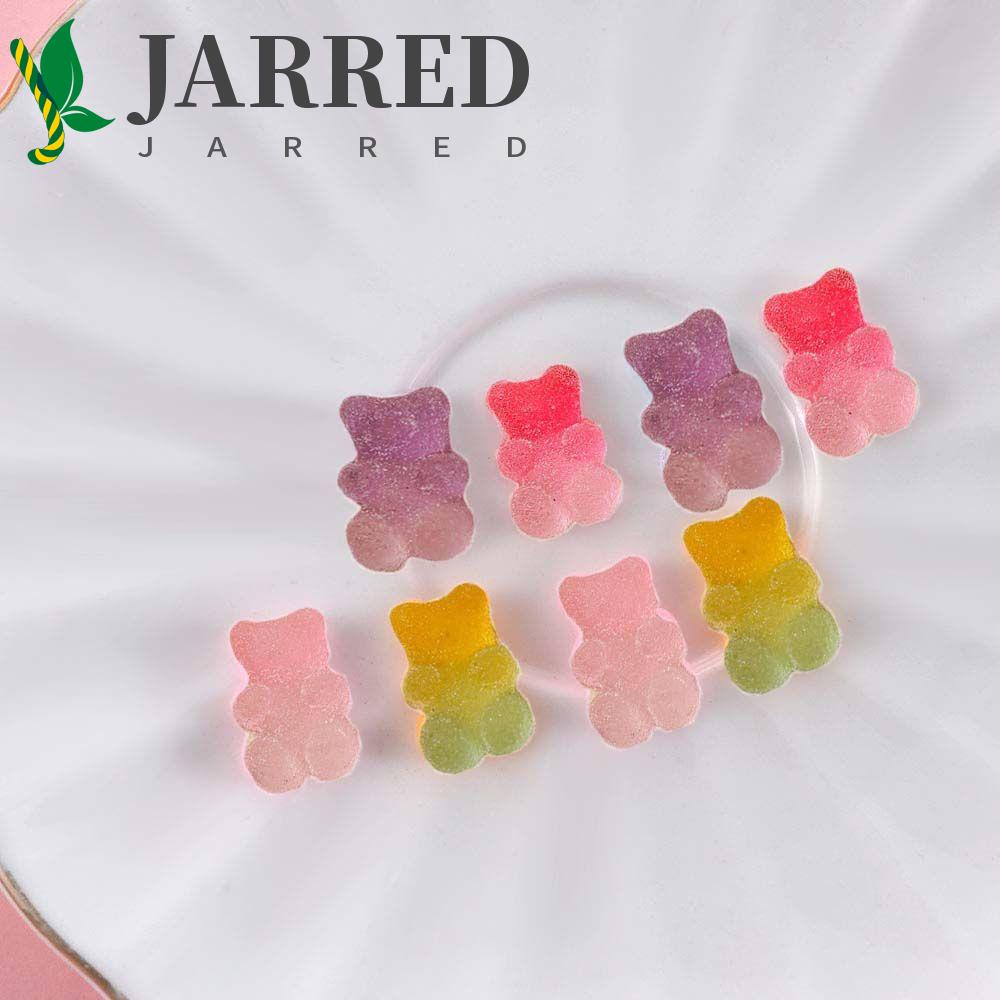 JARRED Phụ Kiện Trang Trí Móng Nghệ Thuật Hình Gấu 3D Bằng Nhựa Resin Màu Gradient Dễ Thương DIY