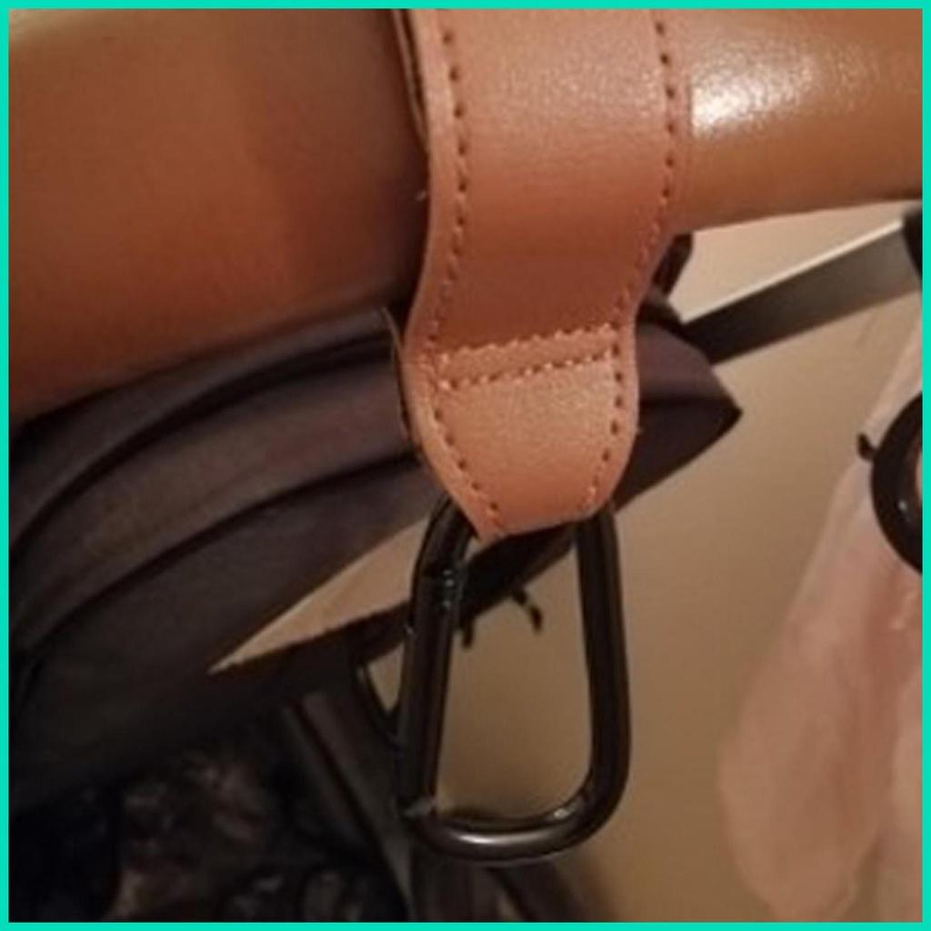 Móc Da Treo Túi Xách Xoay 360 Độ Gắn Xe Đẩy Em Bé