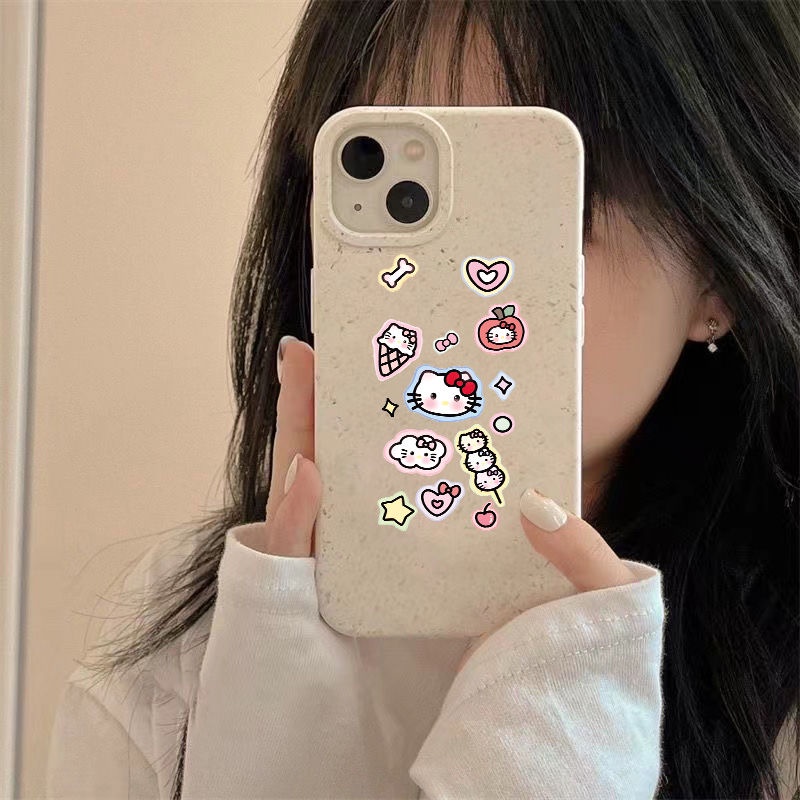 Ốp Điện Thoại Mềm Chống Sốc In Hình Mèo Kitty Cho Iphone 14pro 78Plus 13 max11 12 5JYM