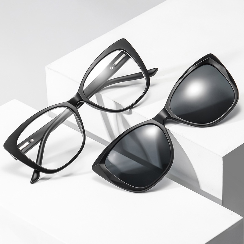 VIENDO Kính Mát Mắt Mèo Dạng Kẹp Từ Tính 2 Trong 1 Chống Tia UV400 Thích hợp cho đi xe đạp/ngoài trời/thể thao/lái (có thể cắt cận thị ống kính)