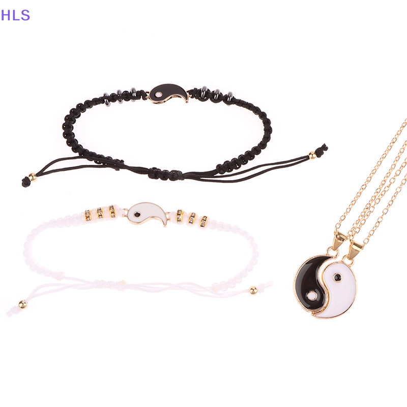 [HLS] Vòng Tay Dây Bện Mặt Âm Dương Âm Dương Hợp Kim Có Thể Điều Chỉnh Phù Hợp Cho Cặp Đôi