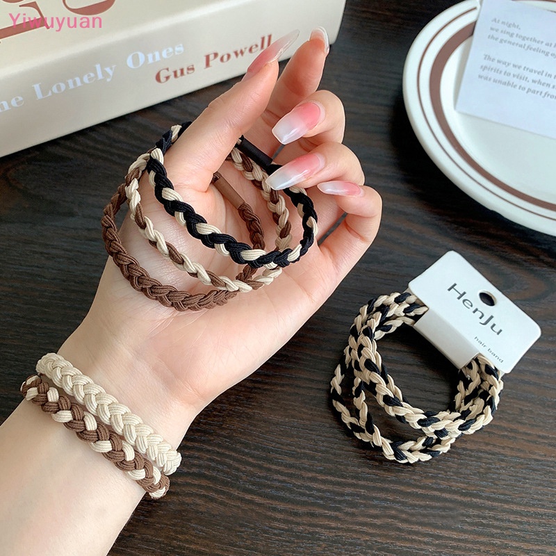 Bộ 5 Dây Buộc Tóc Cao Su Màu Cà Phê Sữa Đơn Giản Thời Trang Dành Cho Nữ