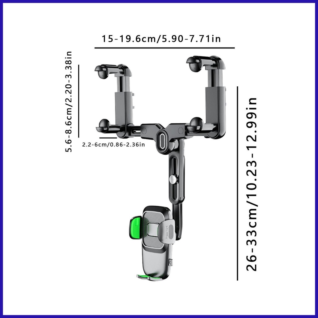 Giá Đỡ Điện Thoại / Gương Chiếu Hậu Xe Hơi Xoay 360 Độ Có Thể Thu Gọn Tiện Dụng