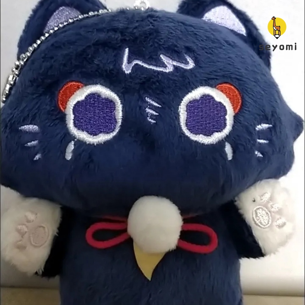 Móc khóa sang trọng Genshin Impact Scaramouche Móc Khóa Hình Búp Bê Hoạt Hình Dễ Thương Thú Nhồi Bông Hình Mèo Dễ Thương