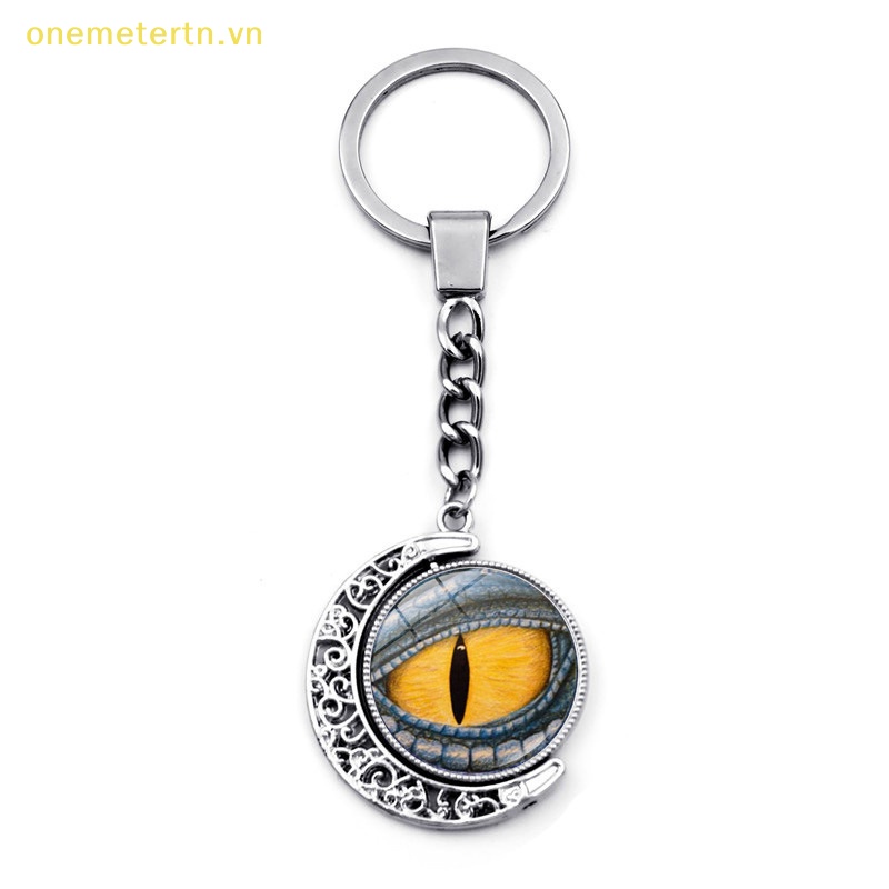 Onemetertn Móc Khóa Đính Đá Quý Hai Mặt Họa Tiết Mặt Trăng Cổ Điển Thời Trang Sáng Tạo Dành Cho Trang Trí Túi Xách