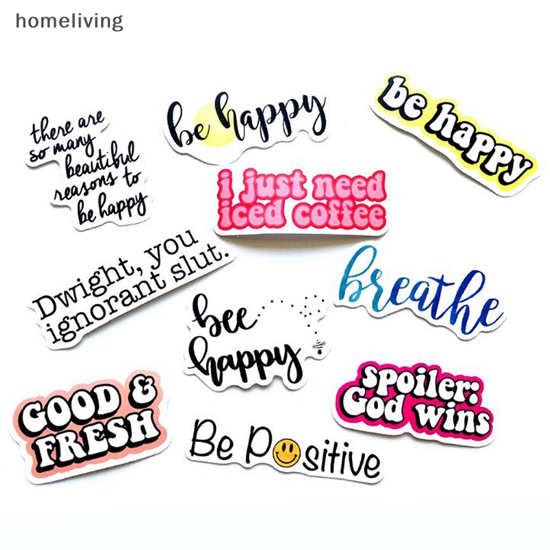 Bộ 50 Miếng Dán Trang Trí Laptop Ván Trượt In Chữ Tiếng Anh Truyền Cảm Hứng