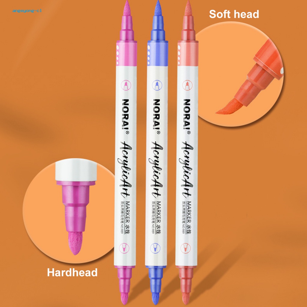 Bộ Bút Đánh Dấu Acrylic Hai Đầu Hai Đầu Nhanh Khô Chống Thấm Nước Diy Dành Cho Trẻ Em