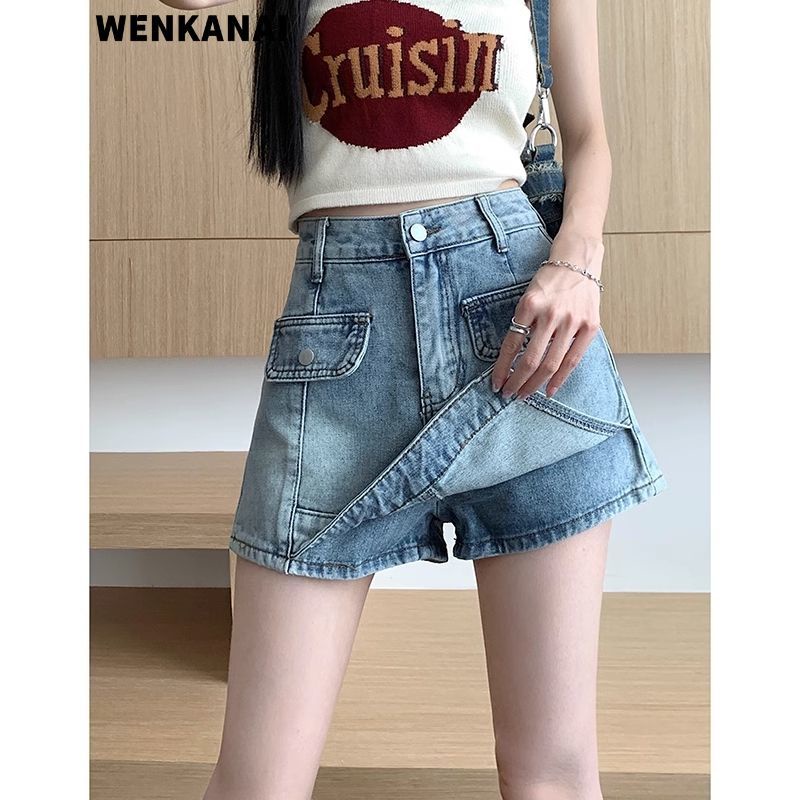 Chân Váy Denim Lưng Cao Dáng Rộng Cỡ Lớn Thời Trang Mới Cho Nữ