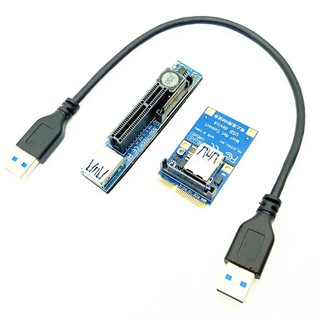 Pci-e riser mini pcie to pcie x4 extension port adapter card riser card pc graphics card connector 30cm cáp usb pcie extender riser
