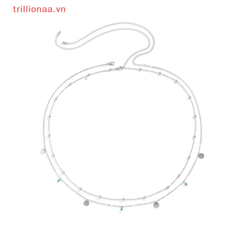 Chuỗi Dây Đeo Hông Nhiều Lớp Đính Hạt Phong Cách Boho Thời Trang Mùa Hè Cho Nữ