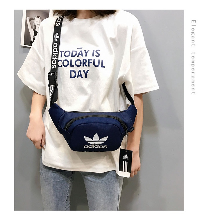 Túi Đeo Chéo Ngực ADIDAS6660 Màu Trơn Cỡ Vừa Thời Trang Cho Nam Và Nữ
