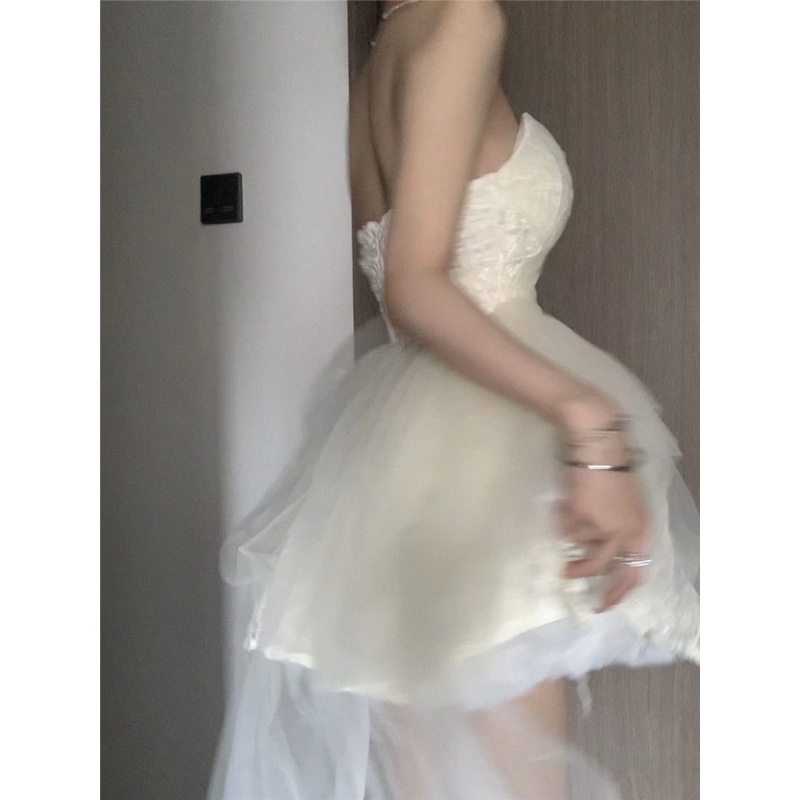 Đầm Công Chúa Lưng Cao Phối Ren Xinh Xắn Cho Nữ C6WU