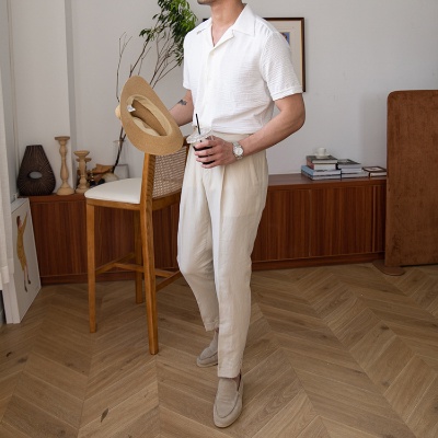 Áo Sơ Mi Ngắn Tay Phong Cách Retro Ý Thời Trang Mùa Hè Giản Dị Dành Cho Nam