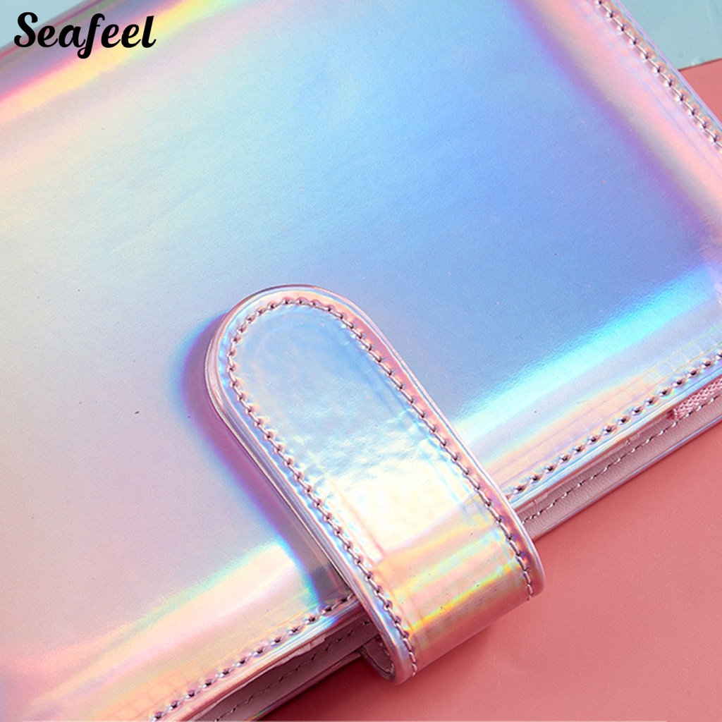 Sổ Tay Ghi Chú 6 Lỗ Họa Tiết Lá Màu Laser Chống Thấm Nước Thông Dụng Thích Hợp Làm Quà Tặng