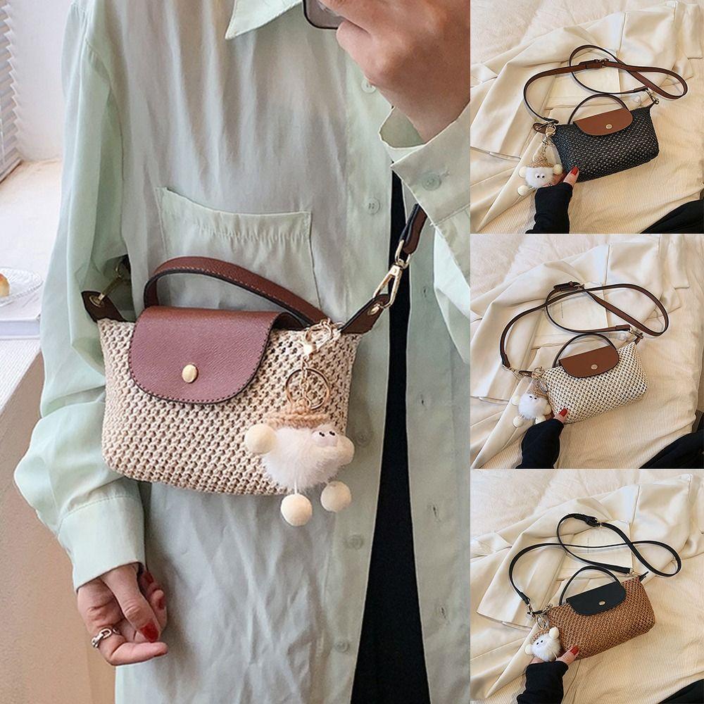 Túi bánh bao dệt shanrong, màu nylon rắn, thương hiệu thời trang pháp đơn giản với túi đeo vai nữ