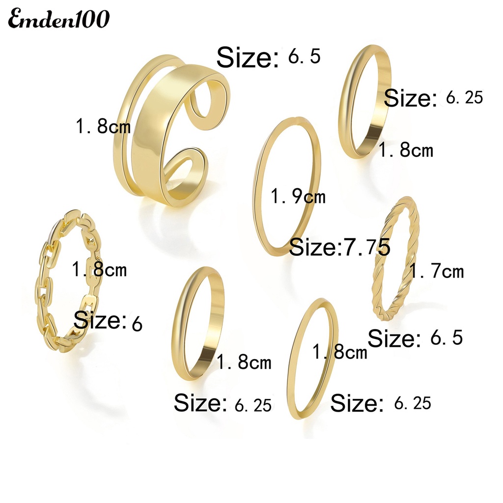 Set 7 Nhẫn Đeo Khớp Ngón Tay Thời Trang Nữ