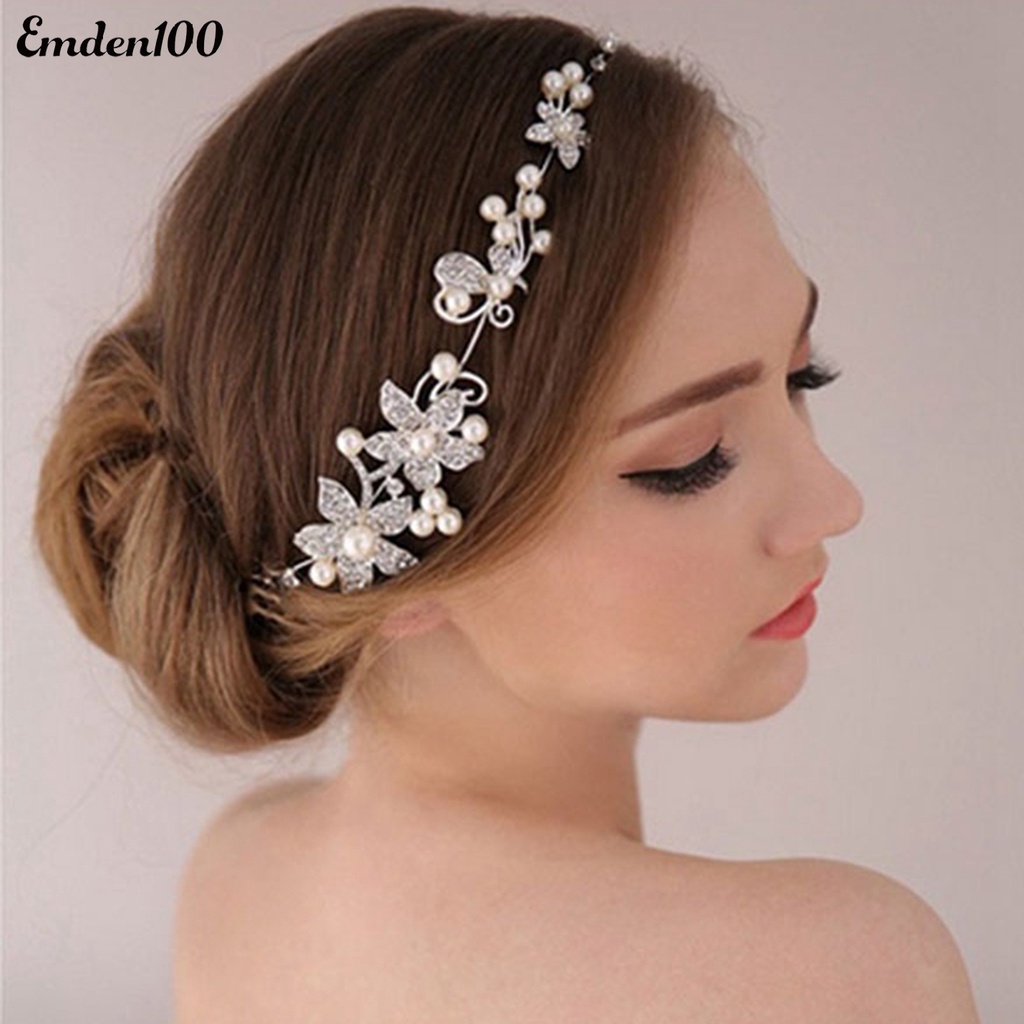 Cài Tóc Đính Đá Hình Hoa Thời Trang Cho Cô Dâu