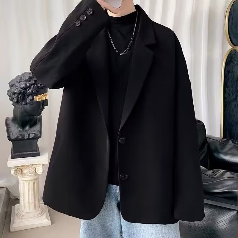 Áo Khoác Vest Đen Dày Dặn Dáng Rộng Thời Trang 2023 Dành Cho Nam Giới