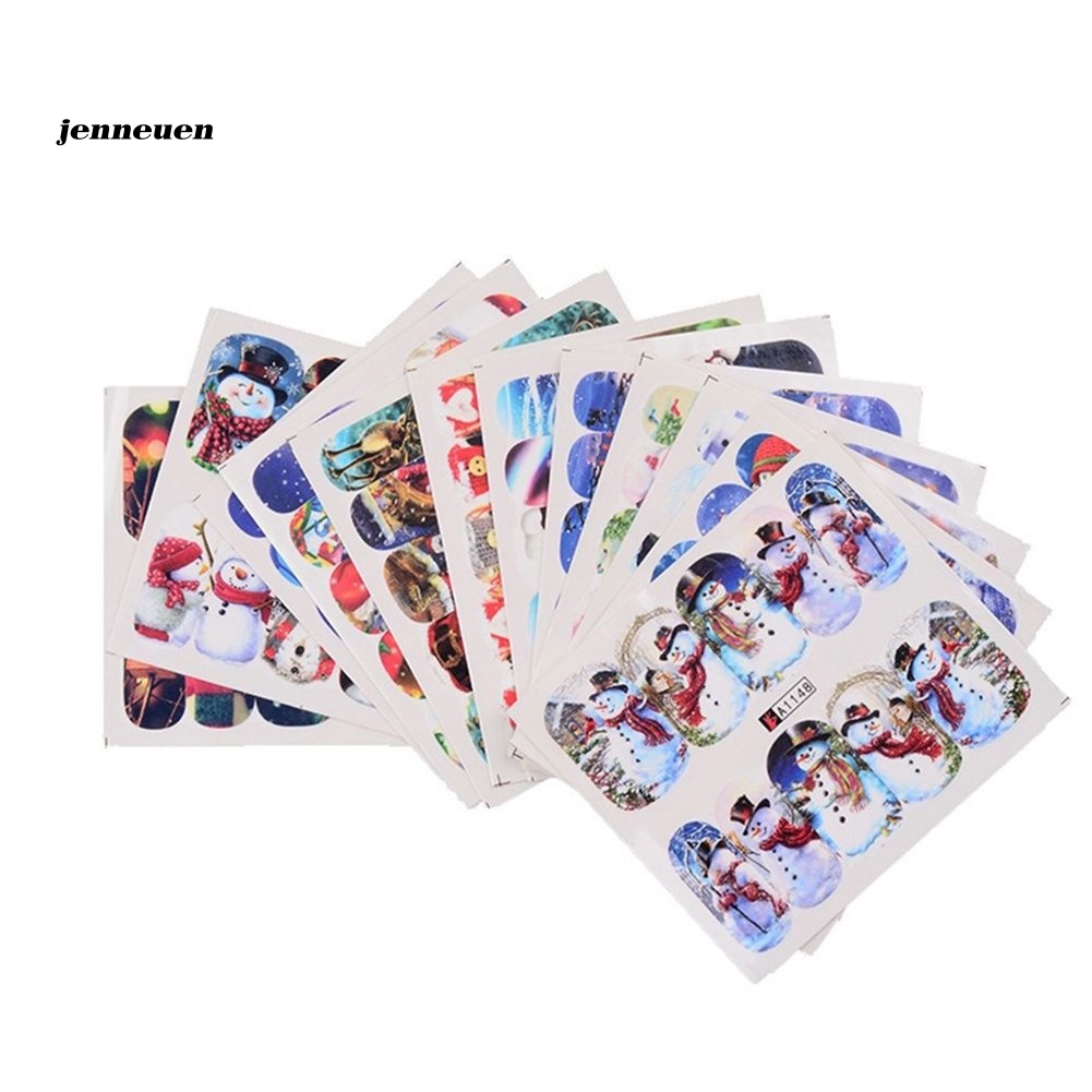 Set 12 Tấm Nhãn Dán Trang Trí Móng Nghệ Thuật Chủ Đề Giáng Sinh Cho Nữ