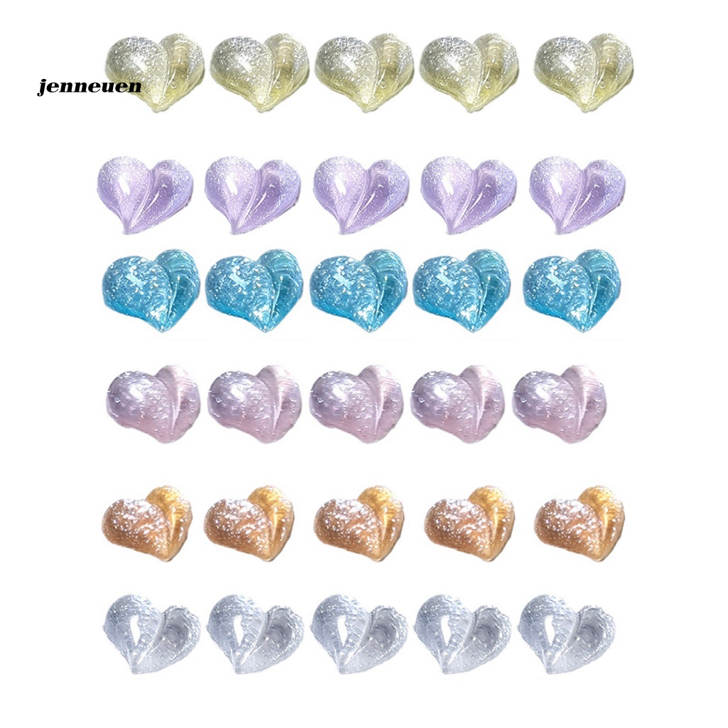 Set 50 Phụ Kiện Trang Trí Móng Tay Mini Hình Ngôi Sao / Trái Tim / Trái Tim Tinh Tế Cho Nữ Charms