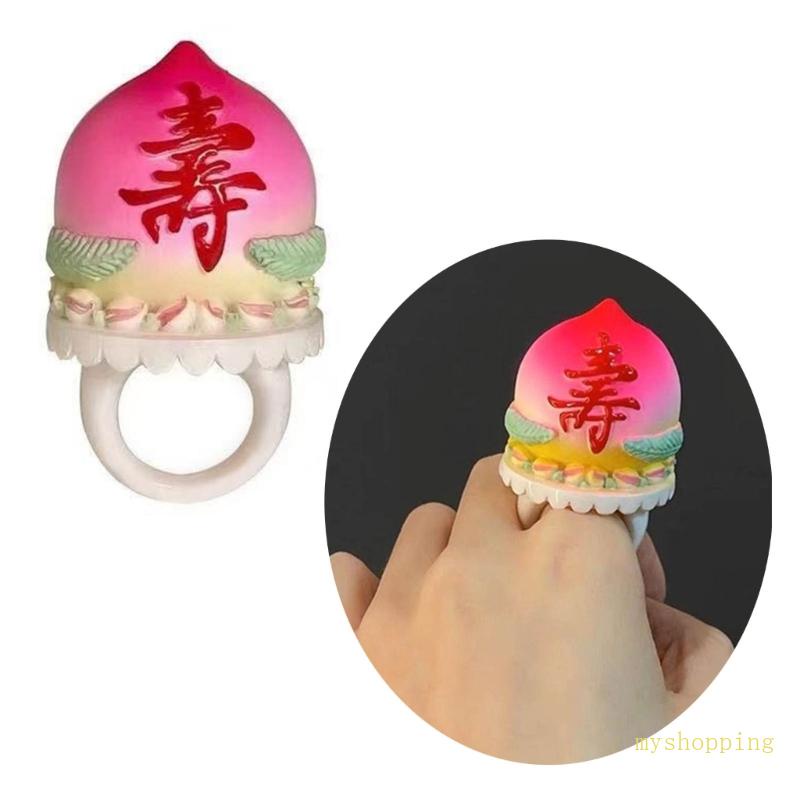 Nhẫn Thời Trang Hình Bánh Đào Màu Kẹo Ngọt Dành Cho Nữ
