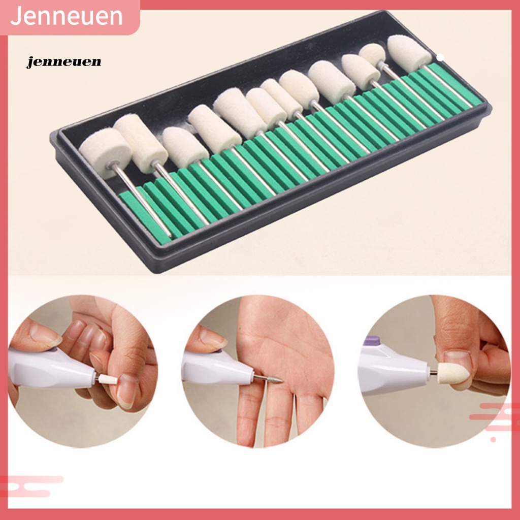 Set 12 Mũi Khoan Móng Tay Màu Trắng Không Cần Khoan