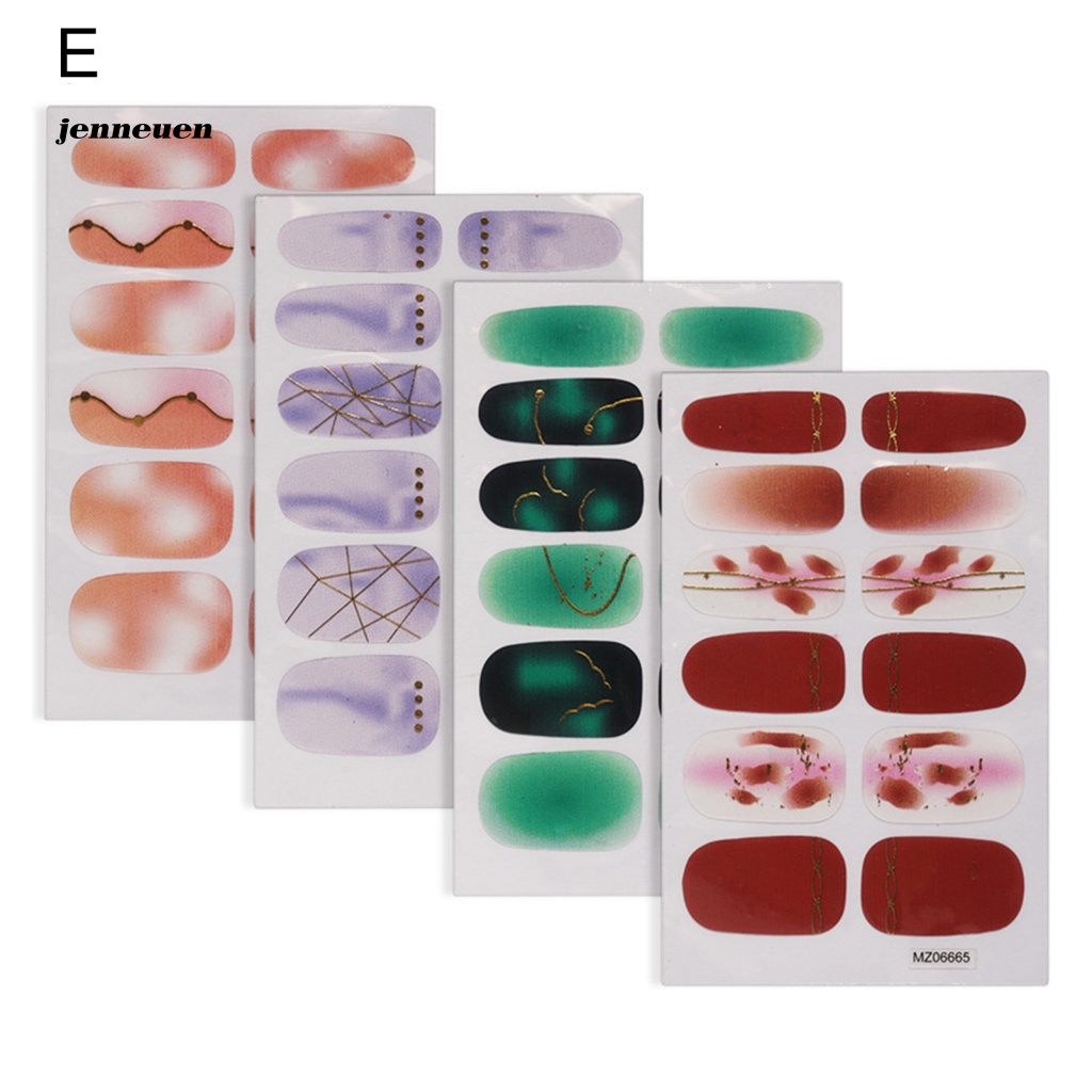 Set 4 Cuộn Giấy Dán Trang Trí Móng Tay Màu Trơn Dành Cho Nữ