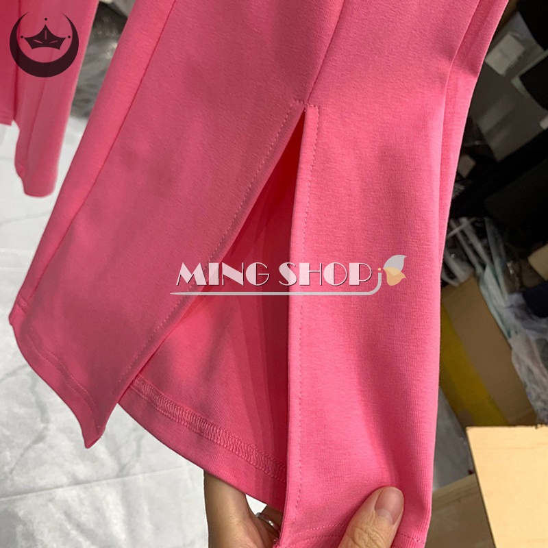 Set Đồ Thể Thao Áo Thun Tay Ngắn Phối Quần Dài Ống Loe Ôm Dáng Thời Trang Mùa Hè 2023 Cho Bạn Gái