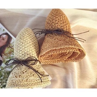 MŨ / NÓN CÓI ( ĐI BIỂN ) MỀM VINTAGE THẮT NƠ DA