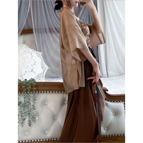 Bộ Áo Khoác Cardigan Dáng Rộng (M &amp; E) Phong Cách Retro Mùa Hè 2023 + Áo Hoa + Chân Váy Ôm Hông TDR3