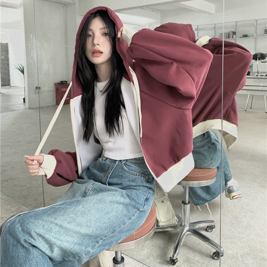 Áo Khoác Lửng Tay Dài Phong Cách Hàn Quốc Dành Cho Nữ