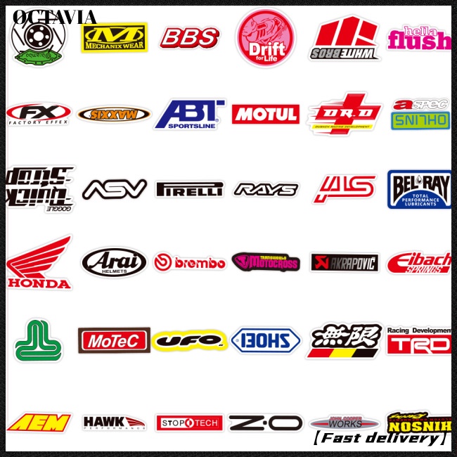 Bộ 100 Miếng Dán Trang Trí Xe Hơi / Mô Tô In Logo Graffiti Dễ Tháo Rời