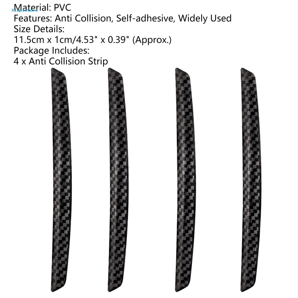 Bộ 4 Miếng Dán Cạnh Cửa Xe Hơi Chống Va Chạm Chống Trầy Xước Họa Tiết Sợi Carbon