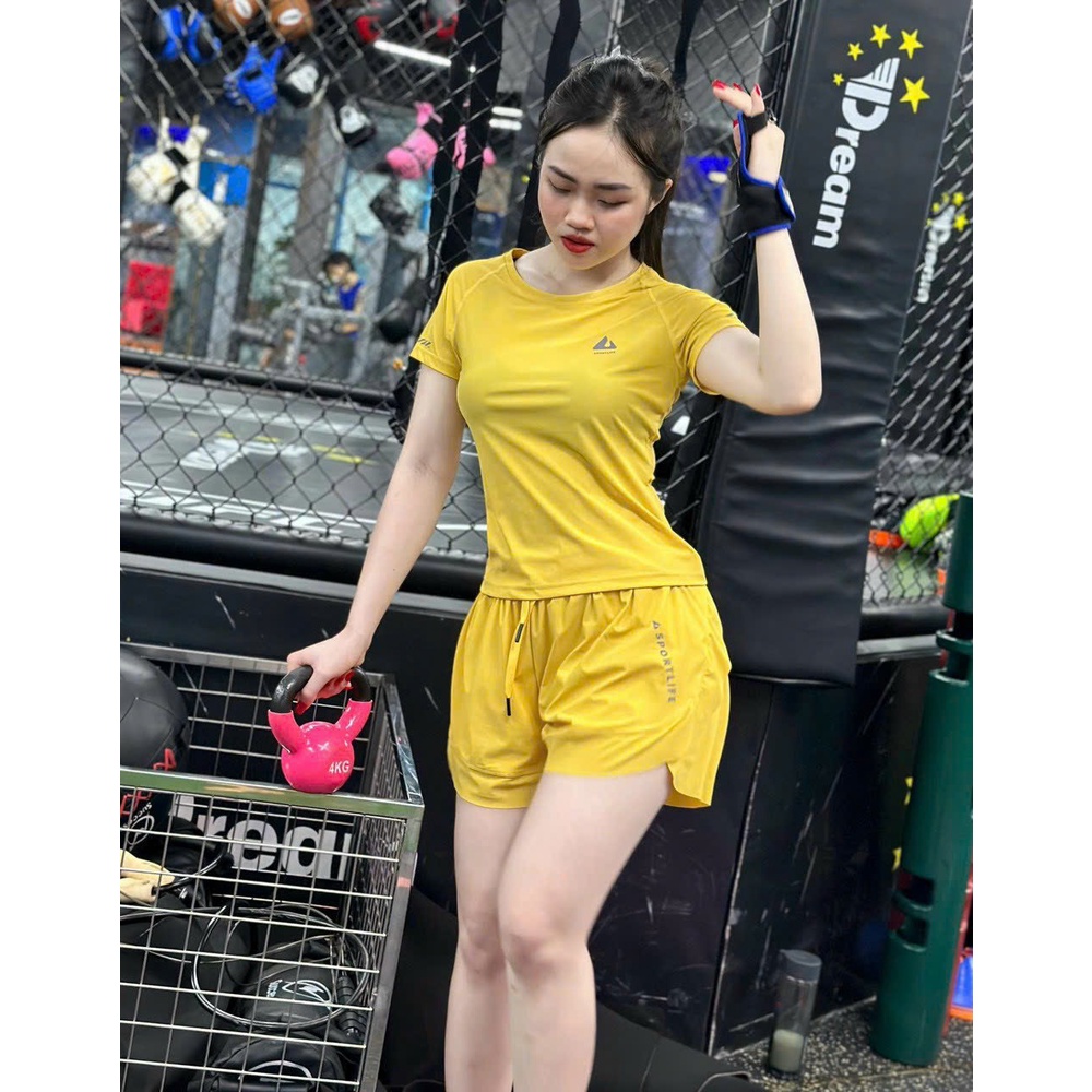 BỘ ĐÙI NỮ SPORT LIFE Đồ tập gym yoga zumba aerobic nữ giá rẻ , set đùi điều hòa chất thun lạnh