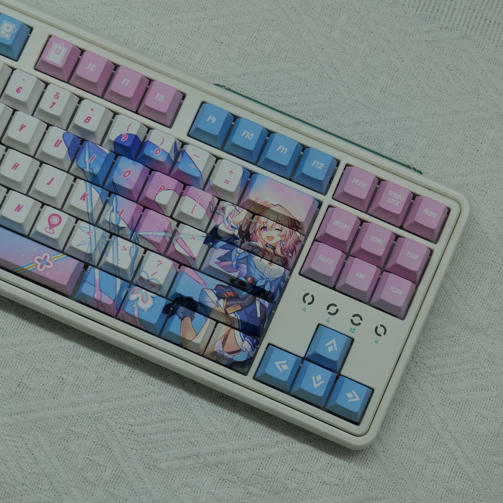March 7th Keycaps Cherry Profile Honkai Star Rail Anime PBT Dye Sub Bàn Phím Cơ Keycap