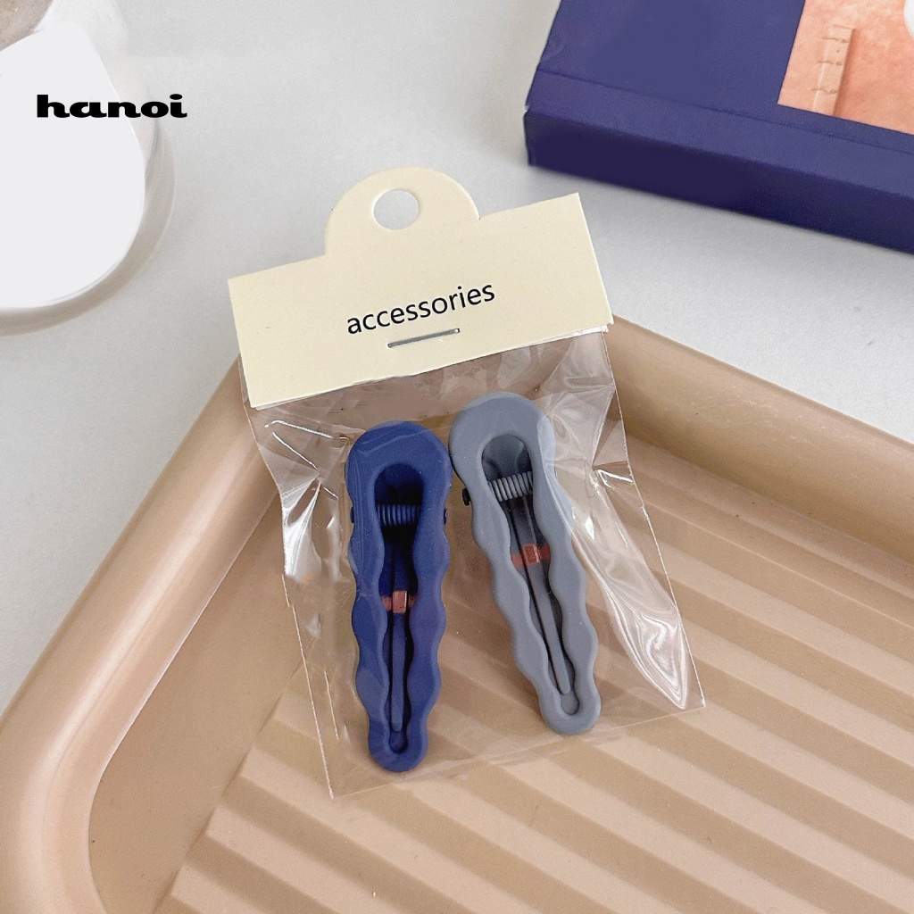 Set 2 Kẹp Tóc Màu Trơn Co Giãn Chống Trượt Trọng Lượng Nhẹ Dành Cho Nữ