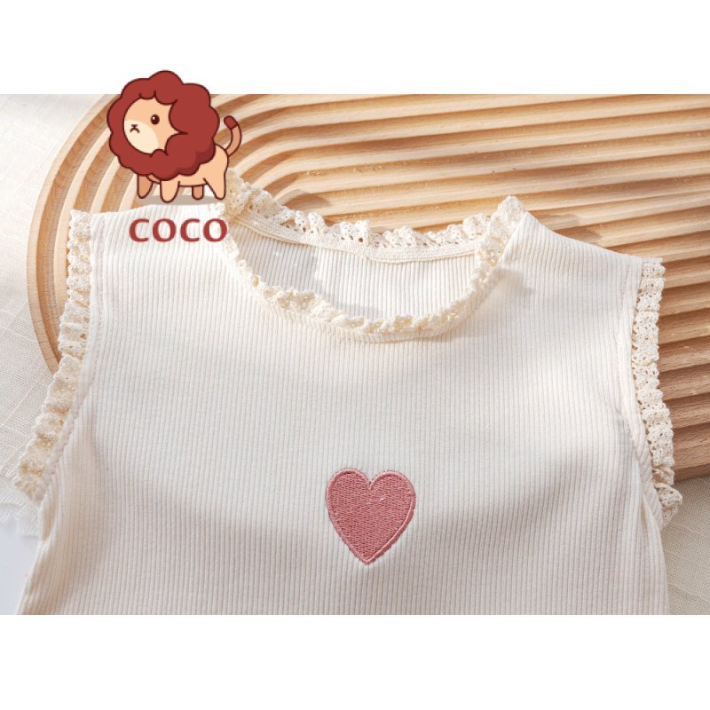 Áo Thun Không Tay Phối Ren Và Quần Short Phong Cách Hàn Quốc Thời Trang Mùa Hè Hàng Mới Dành Cho Bạn Gái