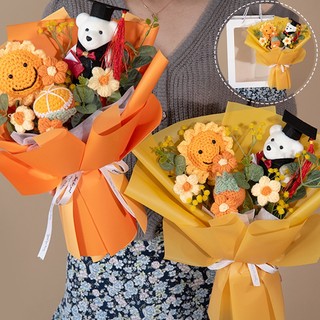 Tốt Nghiệp Dễ Thương Móc Bó Hoa Sáng Tạo Bác Sĩ Mũ Gấu Hoa Ngày Nhà Giáo Quà Tặng Tốt Nghiệp Mùa Bó Hoa