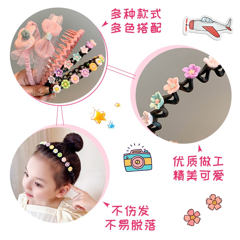 Bờm tóc có kẹp Hàn Quốc cho bé gái đính hoa quả, hình hoa cute dễ thương tạo độ phồng , xược tóc hot tiktok