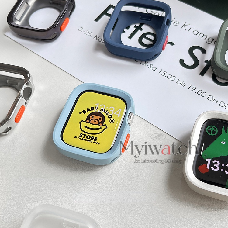 Ốp Điện Thoại tpu Mềm Thiết Kế Tối Giản Cá Tính Cho apple watch series 9 8 ultra 7 6 se 5 4 40mm 44mm 41mm 45mm 49mm