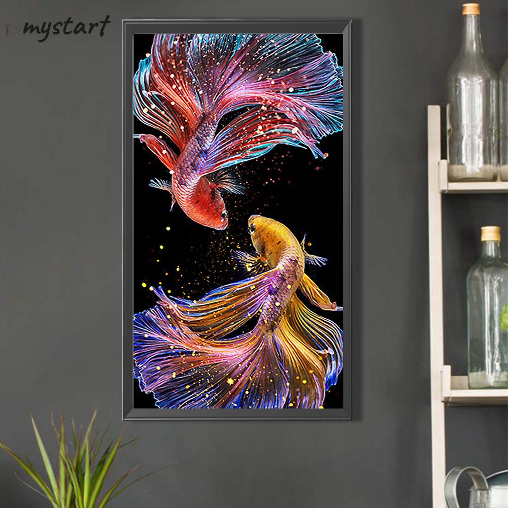 Tranh Đính Đá Kim Cương Toàn Bộ 5D DIY Hình Cá Koi