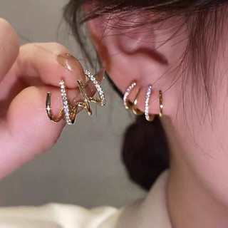 Bông tai mạ bạc 925 đính đá lấp lánh