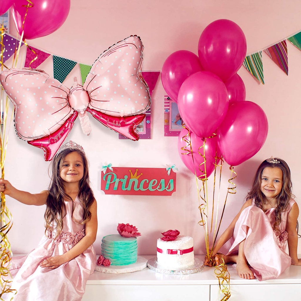 Set 5 Bong Bóng Lá Nhôm Hình Nơ 33 inch Trang Trí Tiệc Sinh Nhật Đám Cưới