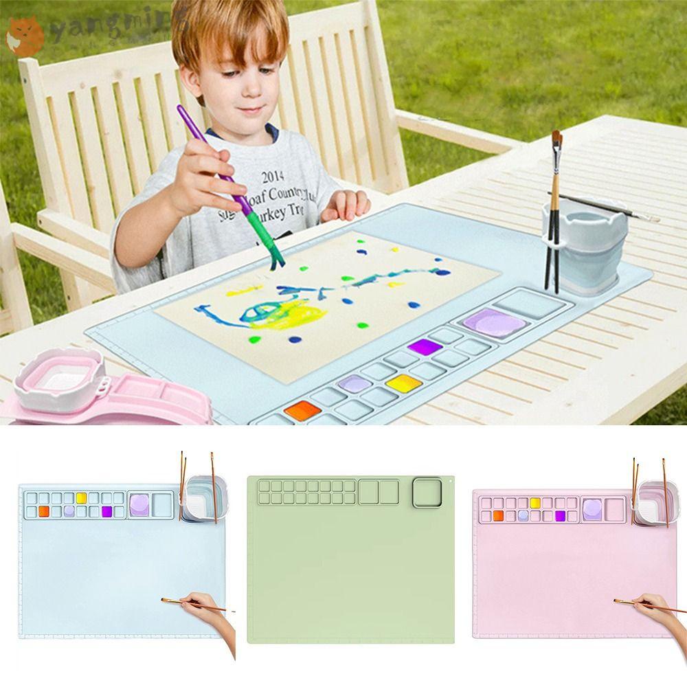 YANGMING Bảng Silicone Pha Màu Mực Vẽ Nghệ Thuật DIY Chống Dính Công Cụ Mỹ Thuật đa Chức Năng Dễ Dàng Làm Sạch