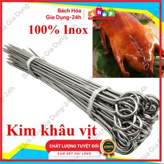 Xiên khâu bụng vịt, kim khâu bụng vịt quay, xiên thịt mini dài 15cm