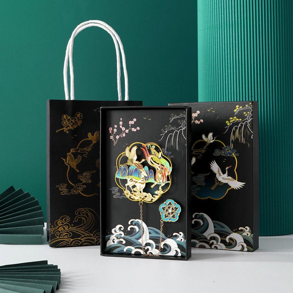 Mmluck crane Đánh Dấu Trang Sách Khoét Rỗng Bằng Kim Loại Kiểu Trung Hoa Sáng Tạo Dùng Làm Quà Tặng Sinh Nhật May Mắn