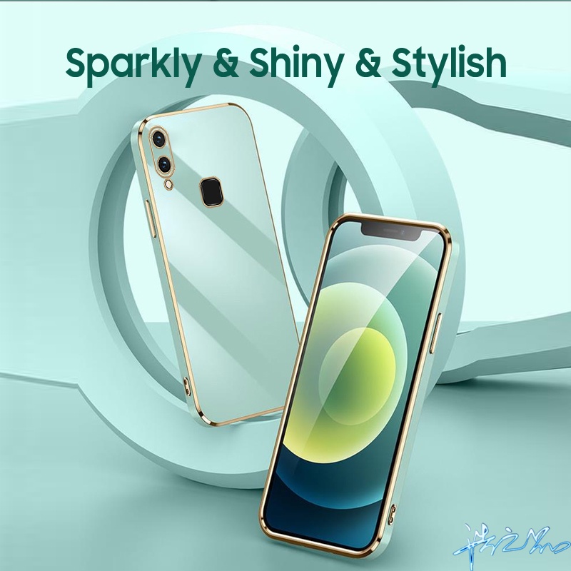 Ốp lưng có dây buộc miễn phí vivo y11 y91 v11i v9 y85 y95 y91i vỏ ốp lưng 6d mạ thẳng ống kính mặt thẳng bao gồm tất cả ốp lưng cho điện thoại