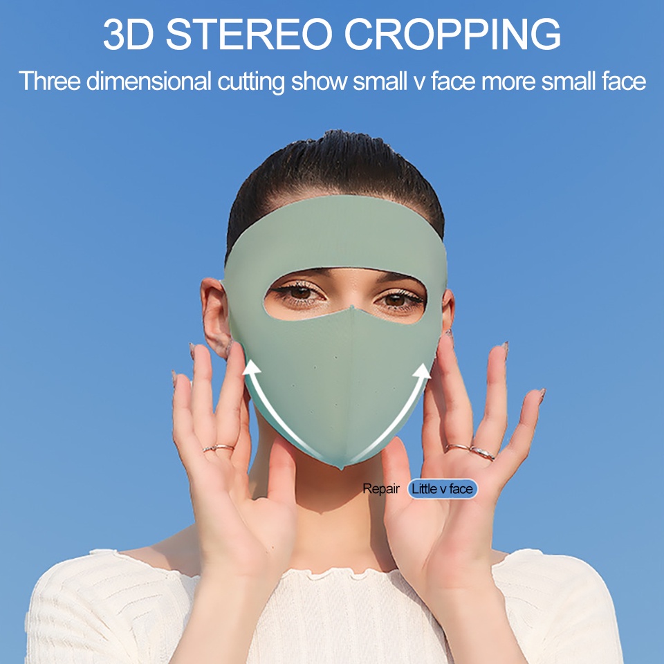 Khẩu Trang GTUBIKE Lụa Lạnh Không Đường May Chống Tia UV Thoáng Khí Thời Trang Mùa Hè Cho Nữ