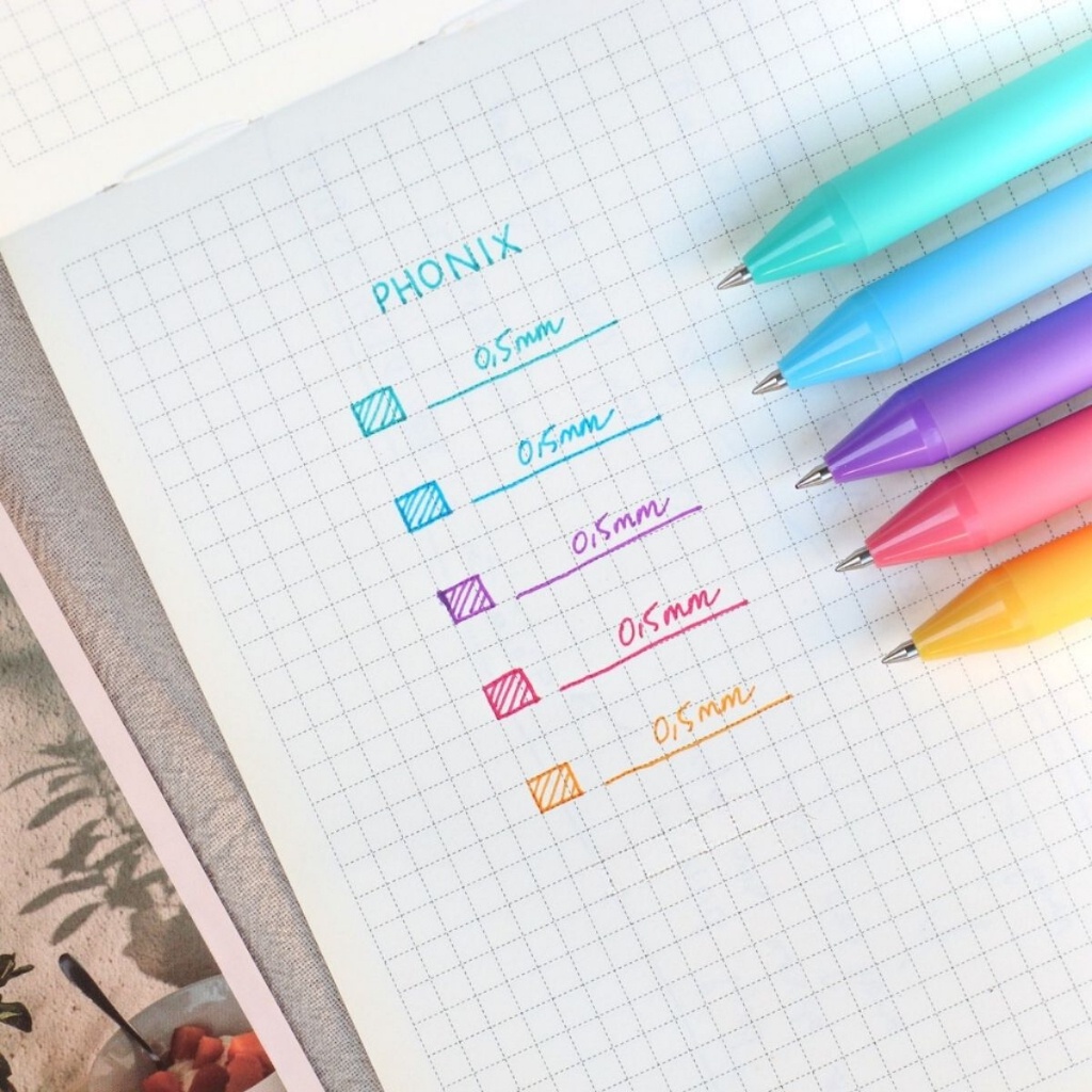 Bút Resun Morandi Mực Đen Ngòi 0.5mm Set 5 Chiếc Viết Êm Siêu Mượt  - Tiệm bút SHIORI